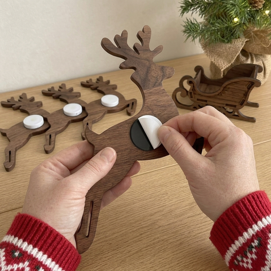 Reindeer Sleigh Press On
